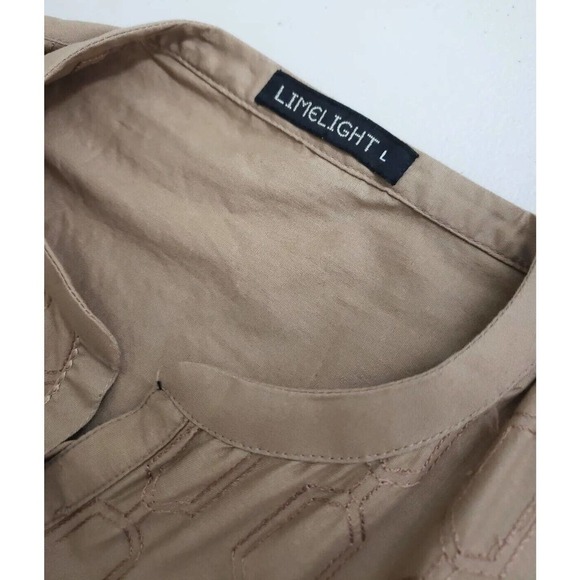 Limelight ~Woman Size L~ Brown Kurta Embroidered Dress Tunic Long Sleeve. - Picture 11 of 12